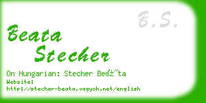 beata stecher business card